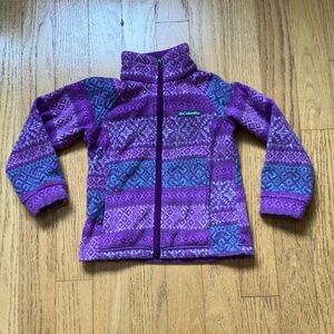 Columbia Purple Patterned Fleece Jacket